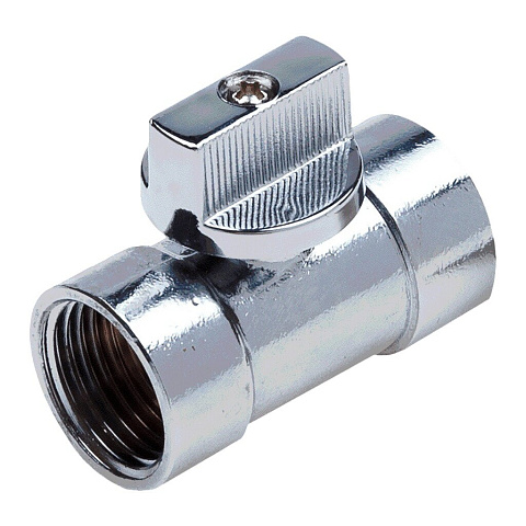 Кран для бытовых приборов, 1/2", г-г, прямой, хром, AquaLink