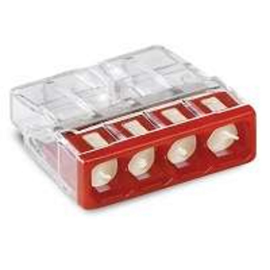 Клемма 4х(0.5-2.5мм) 4-х проводн. для распред. короб. (с контактн. пастой &quot;Alu-Plus&quot;) WAGO 2273-244