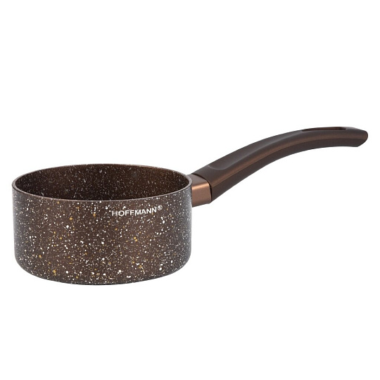 Ковш алюминий, антипригарное покрытие, 1.2 л, индукция, Hoffmann, НМ 7757, коричневый мрамор