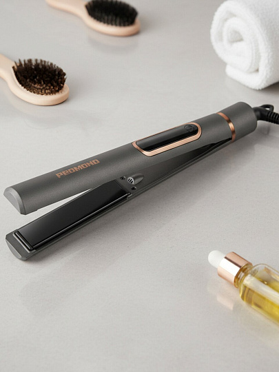 Выпрямитель Редмонд, HS1725, для укладки волос, 50 Вт, керамическое покрытие, 5 режимов, 230 °, серый