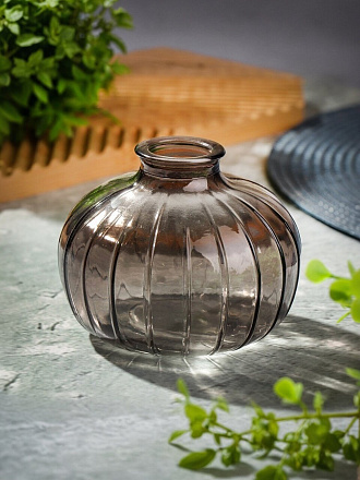 Ваза стекло, настольная, 10х8 см, Шар, Y6-6369, в ассортименте