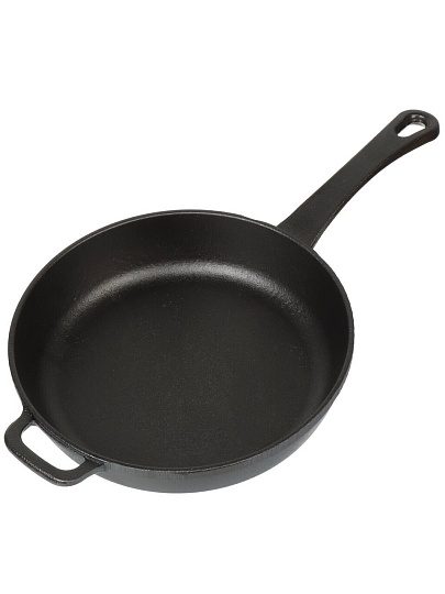 Сковорода чугун, 20 см, Гардарика, литая ручка, с ушком, индукция, 00120