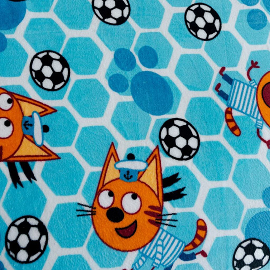 Плед детский 150х100 см, 100% полиэстер, Павлинка, Три кота Коржик, голубой, P0010020221