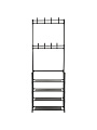 Вешалка-стойка напольная 60х27х170 см, полка для обуви, 15 кг, 104924, черная, 4 полки, 8 крючков - фото 2