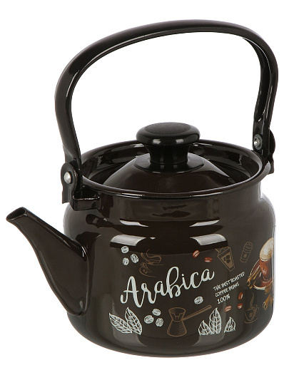 Чайник сталь, эмал, 2 л, цилиндр, ручк металл, Керчь, Арабика, 42704-102/6-У4, корич