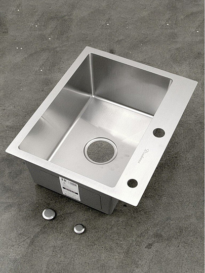 Мойка кухонная врезная, Diadonna, нержавеющая сталь, 500х400х200 мм, сатин, DS5040