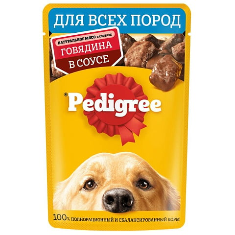 Корм для животных Pedigree, 85 г, для взрослых собак, говядина, F5861