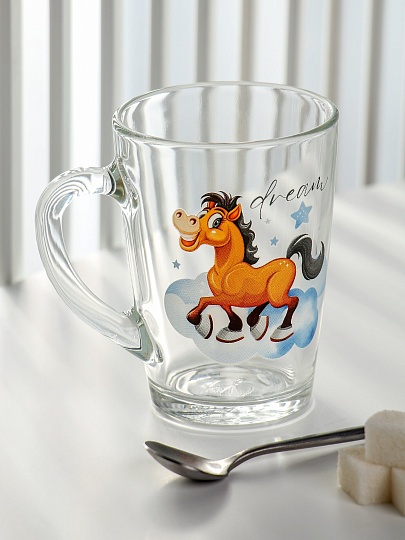 Кружка стекло, 300 мл, Капучино Лошади Мечтатели, Luminarc, 07C1334LMT