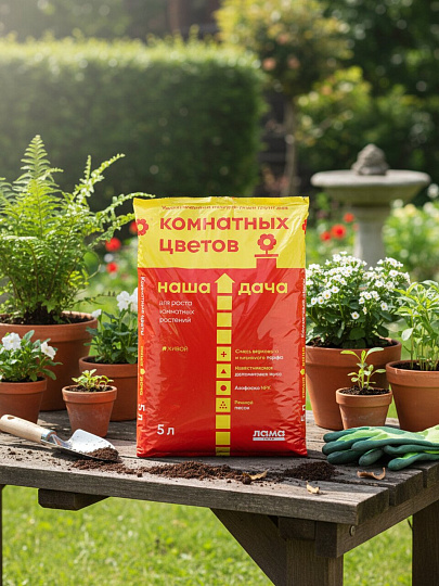 Грунт Для комнатных цветов, 5 л, Наша Дача