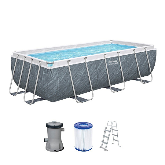 Бассейн каркасный Bestway, 404х201х100 см, Power Steel, 56721, фильтр-насос, лестница, 6478 л