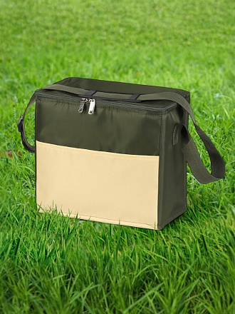 Термосумка 15 л, 31х17х28 см, полиэстер, алюминий, прямоугольная, желто-зеленая, UV-3-007/4