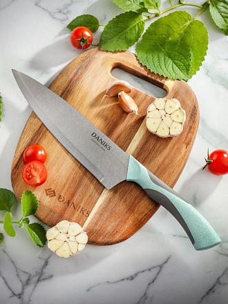 Нож кухонный Daniks, Gusto, шеф-нож, сталь, 20 см, рукоятка пластик, YW-A377B-CH