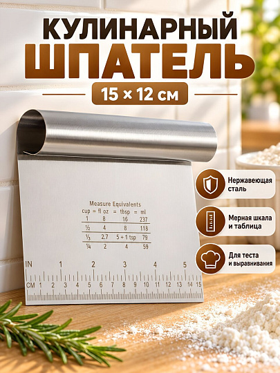 Шпатель кулинарный, нержавеющая сталь, 15х12 см, Y4-14107