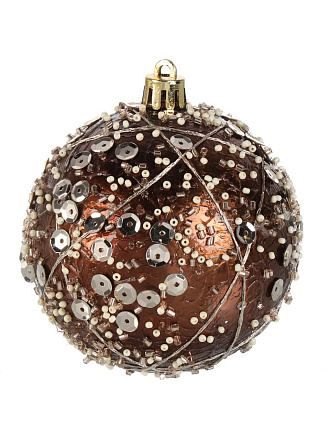 Елочный шар 6 шт, кофе, шампань, 8 см, пластик, SYQC- 0124095
