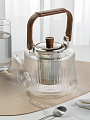 Чайник заварочный стекло, 1.2 л, с металлическим ситечком, деревянной крышкой и ручкой, Грани, Y4-9735 - фото 6