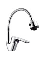 Смеситель для кухни, Juguni, гибкий излив, с картриджем, хром, 0402.969C