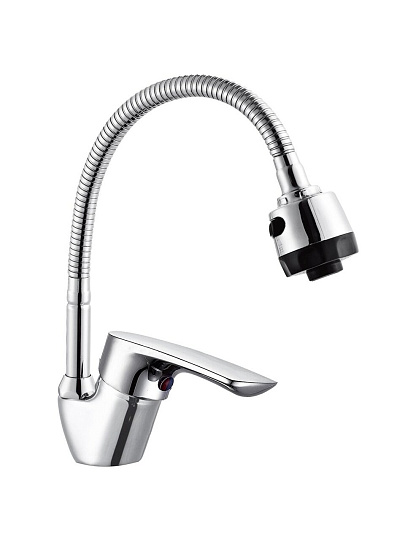 Смеситель для кухни, Juguni, гибкий излив, с картриджем, хром, 0402.969C