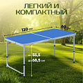 Стол складной металл, прямоугольный, 120х60х68.5 см, столешница МДФ, синий, YTFT013, 4 стула - фото 3