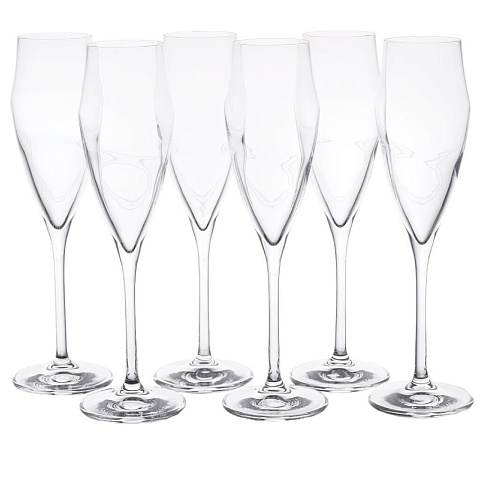 Бокал для шампанского, 180 мл, хрустальное стекло, 6 шт, RCR, Calice Ego, 42713