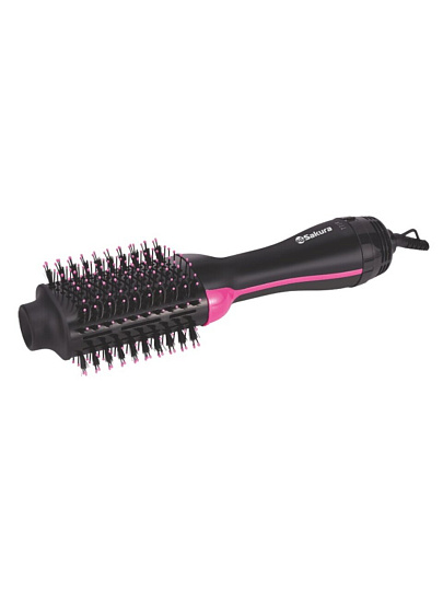 Фен-щетка Sakura, 1200 Вт, 3 режима, 2 скорости, черный с розовым, SA-4206P