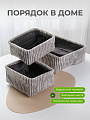 Набор корзин 3 шт, для хранения, прямоугольный, фланель, серый, 38х27х11.5, 22х18х11, 22х18х11 см, A190012 - фото 4