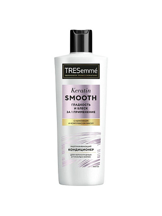 Кондиционер для всех типов волос, TRESemme, Keratin Smooth, с кератином и комплексом масел, разглажив, 400 мл
