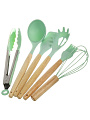 Набор кухонных принадлежностей 18 предметов, силикон, нержавеющая сталь, на подставке, с доской, бирюза, B030084 - фото 11