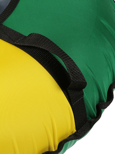 Санки-ватрушка Nika, 85 см, 90 кг, с буксировочным тросом, с ручками, зелено-желтые, ТБК-85/ЗЖ2