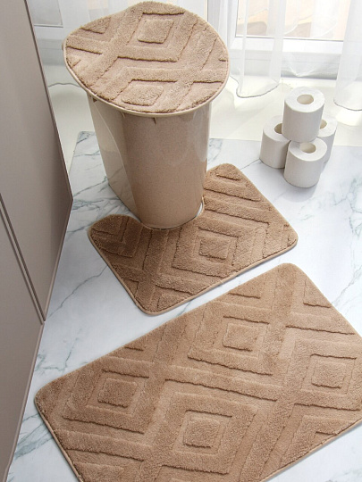 Набор ковриков для ванной, 3 пр, хаки, Y4-9944