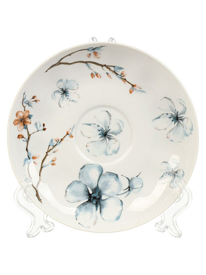 Чайная пара фарфор, 2 предмета, на 1 персону, 275 мл, Daniks, Белый лебедь Мгновения весны, 123322