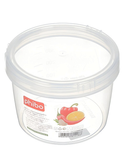 Банка для сыпучих продуктов, пластик, 0.5 л, 8 см, с крышкой, Бытпласт, Твист, 4311392