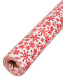 Клеенка 1.4х20 м, хлопок, с акриловым покрытием, Снежинки RED, 3261
