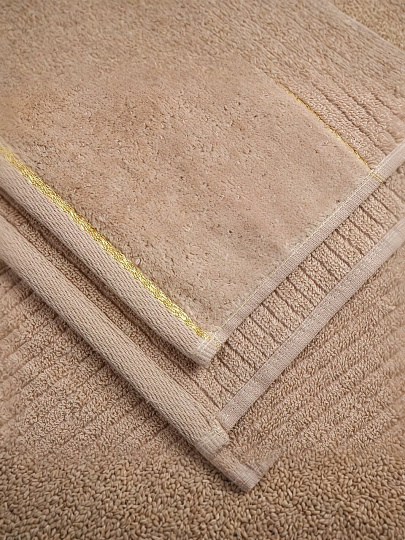 Полотенце банное 70х140 см, 100% хлопок, 500 г/м2, Оксфорд, бежевое, Узбекистан, 5301970140
