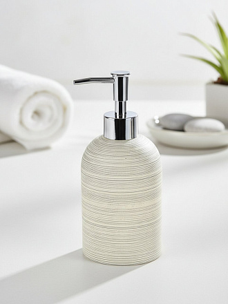 Дозатор для жидкого мыла для ванной и кухни, Серо-голубой, полистоун, 7.6х7.6х12.2/18.2 см, BRE0880AA-LD