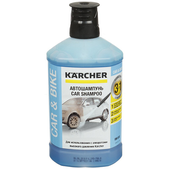 Автошампунь Karcher, Plug &amp; Clean 3в1, 1 л, 6.295-750.0