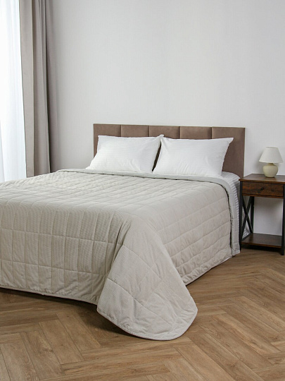 Покрывало евро, 240х260 см, 100% полиэстер, Silvano, Velvet, светло-серое