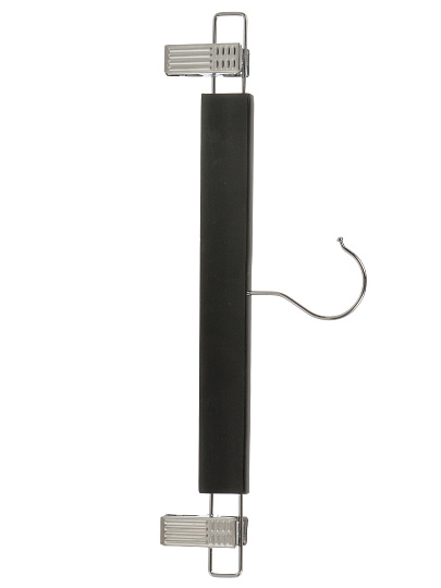 Вешалка для брюк и юбок, 34 см, дерево, с зажимами, черная, Марья Искусница