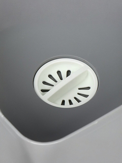 Таз пластик, квадратный, с ручкой, для кухни, 31х29.5х17.5 см, серый, Y4-6490