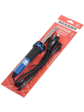 Паяльник сетевой, 40 Вт, 220 В, долговечное жало, с керамическим нагревателем, Rexant, 12-0123