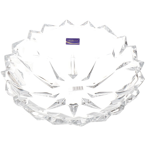 Салатник стекло, круглый, 33 см, подарочная упаковка, Гранение Лед, Delisoga, DSGD2015-13