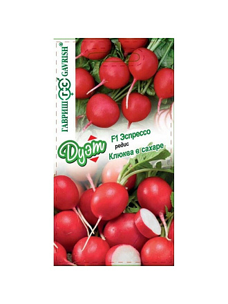 Семена Редис, Дуэт, 2 г, Клюква в сахаре + Эспрессо F1 1г, цветная упаковка, Гавриш