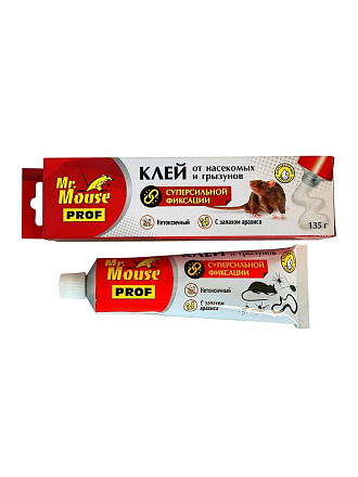 Родентицид Prof, Mr.Mouse, от грызунов, запах арахиса, клей, 135 г