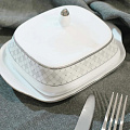 Сервиз столовый фарфор, 25 предметов, на 6 персон, Repast, Серебряная сетка, 1025S09 G077 - фото 9