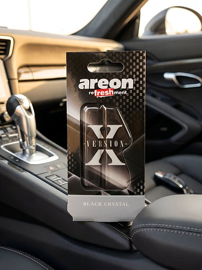 Ароматизатор в машину подвесной, гелевый, Areon, Refreshment Liquid, Black Crystal X-version, 704-LCX--01