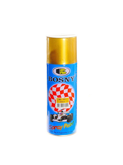 Краска аэрозольная, Bosny, №351, акрилово-эпоксидная, универсальная, глянцевая, золото, 0.4 кг