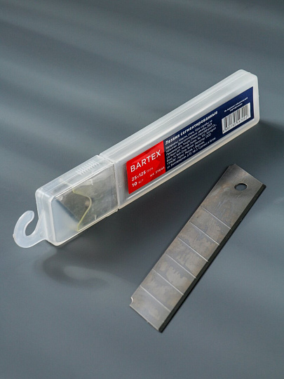 Лезвия сменные 25х125 мм, 10 шт, сегментированные для пистолетного ножа, Bartex, UK-82-25, CH-106/10