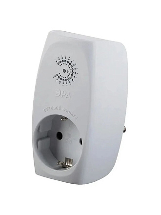 Сетевой фильтр 1 гнездо, с заземлением, 16 А, белый, Эра, SF-1e-W, Б0027844