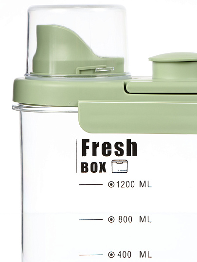 Контейнер 1.2 л, 20х18.5х11.5 см, для стирального порошка, с мерным стаканчиком, Y4-11205