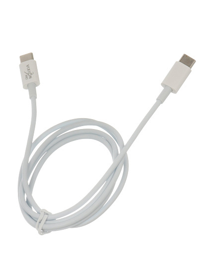 Кабель кабель Type-C, Vixion, VX-05c, Type-C to Type-C, 3 А, 1 м, 60W, белый, GS-00028902