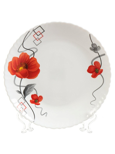 Тарелка обеденная, стеклокерамика, 24 см, круглая, Марсель, LHP95